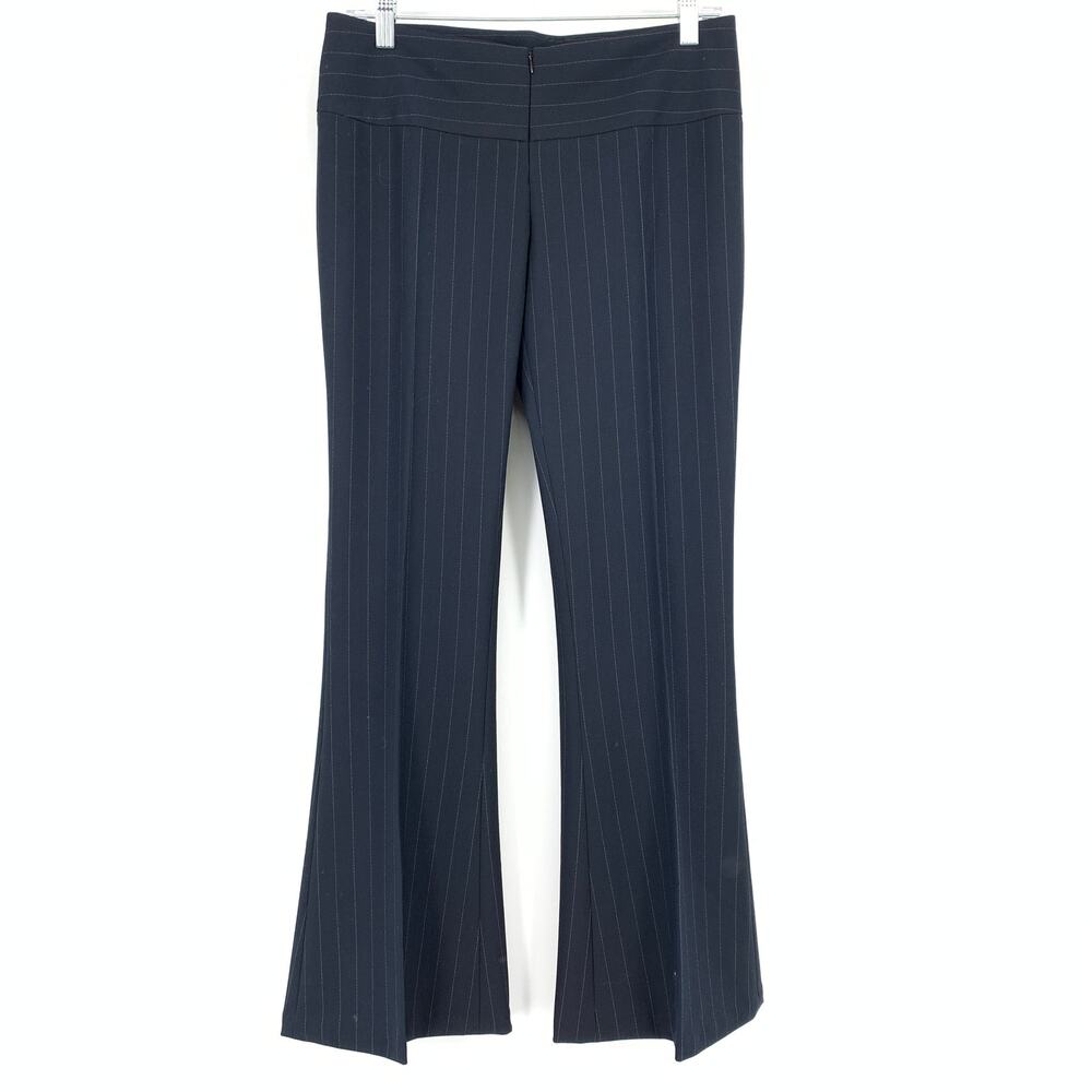 Kookai Navy Pinstripe Boot Cut Trousers